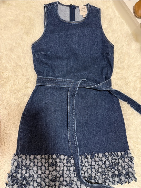 cinq a sept Dresses & Skirts - cinq a sept Dark Blue Denim Midi Dress with Textured Hem